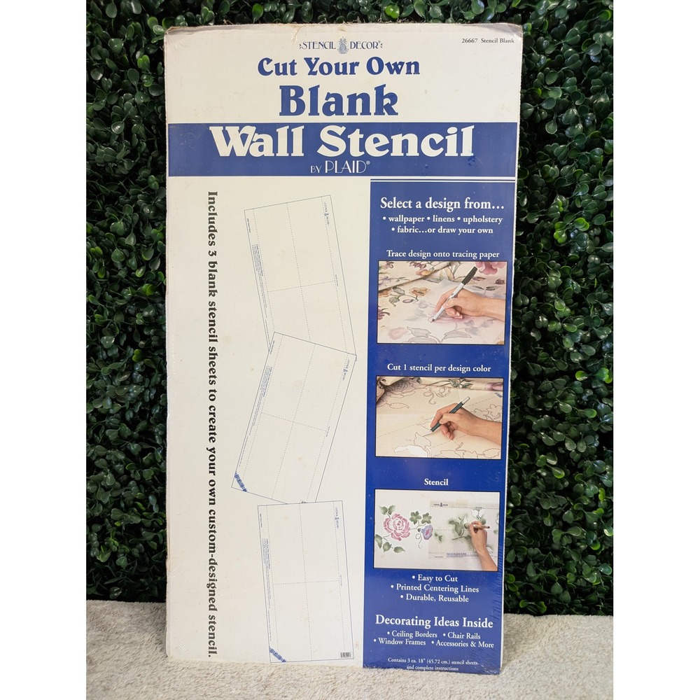 Vintage Plaid Stencil Decor Cut Your Own Blank Wall Stencil 3 Sheets 18in 26667